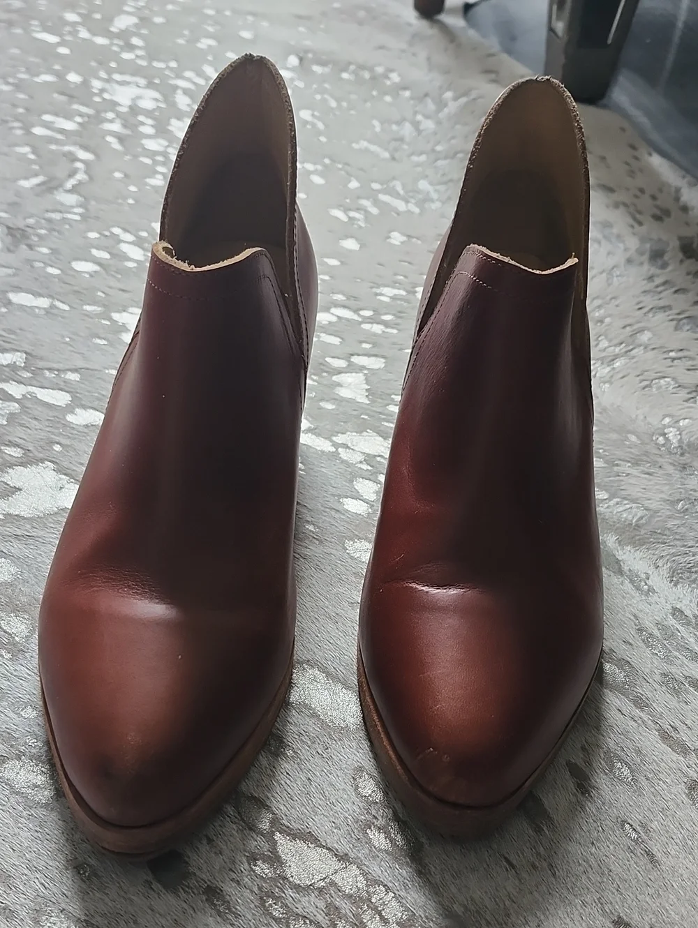 Nisolo Everyday Ankle Booties Mia Auburn Brown Leather Sz7